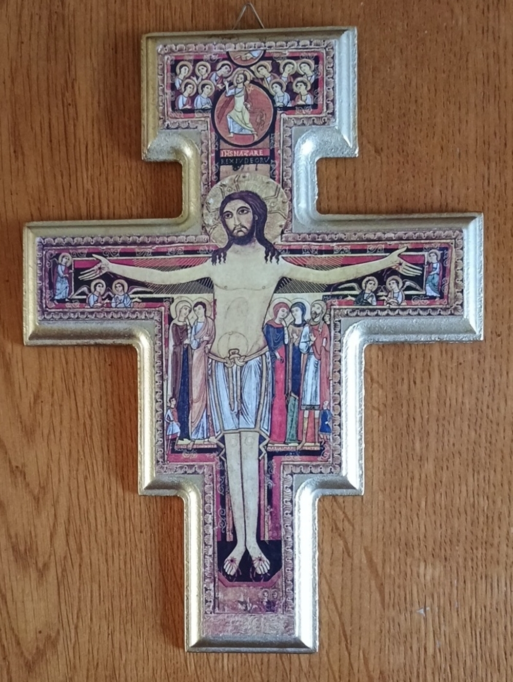 San Damiano Byzantine Style Religious Wall Cross Plaque 8.5" x 6.5"